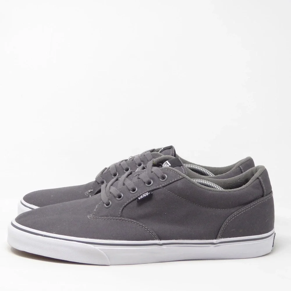 Vans Mens Atwood Low Top Sneakers Gray Canvas Size 13